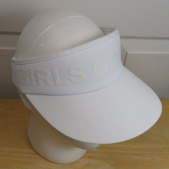 G/FORE Girls Golf Too Stretch Twill Golf Visor - Snow OSFM 83% Nylon, 14% Cotton - Picture 2 of 11